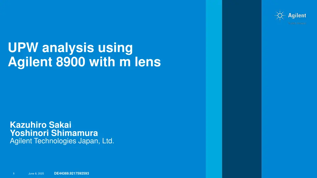 upw analysis using agilent 8900 with m lens n.w