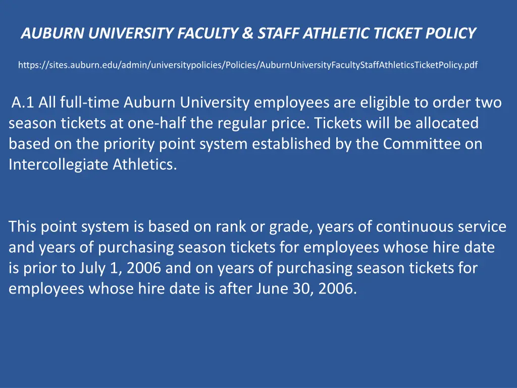 auburn university faculty staff athletic ticket n.w