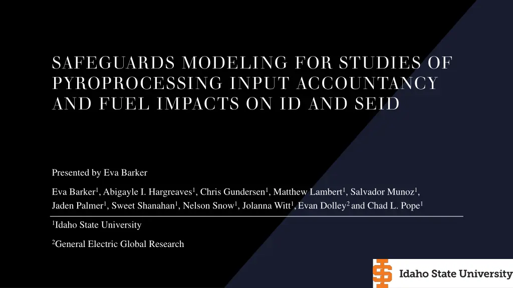 safeguards modeling for studies of pyroprocessing n.w