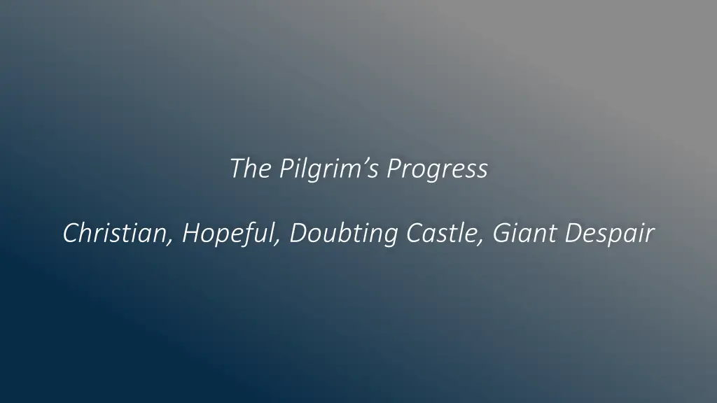 the pilgrim s progress n.w
