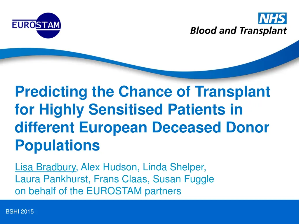 predicting the chance of transplant for highly n.w