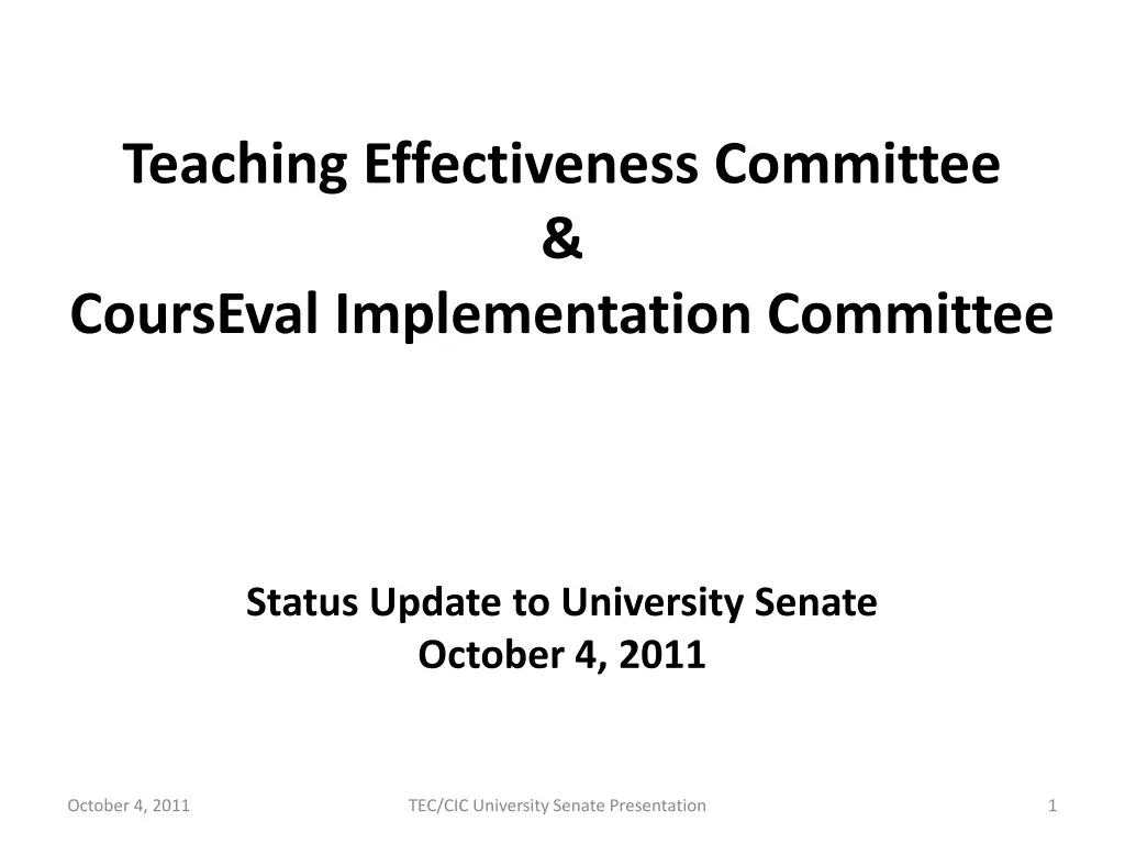teaching effectiveness committee courseval n.w