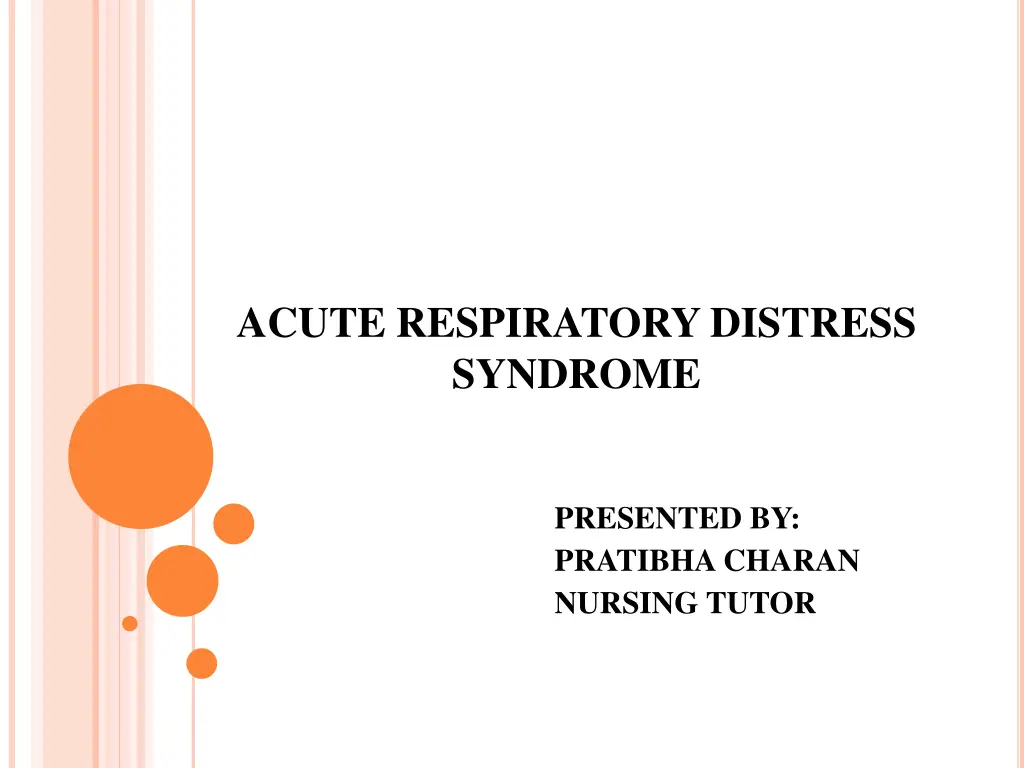 acute respiratory distress syndrome n.w