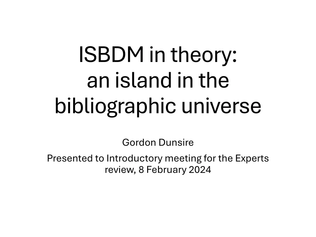 isbdm in theory an island in the bibliographic n.w