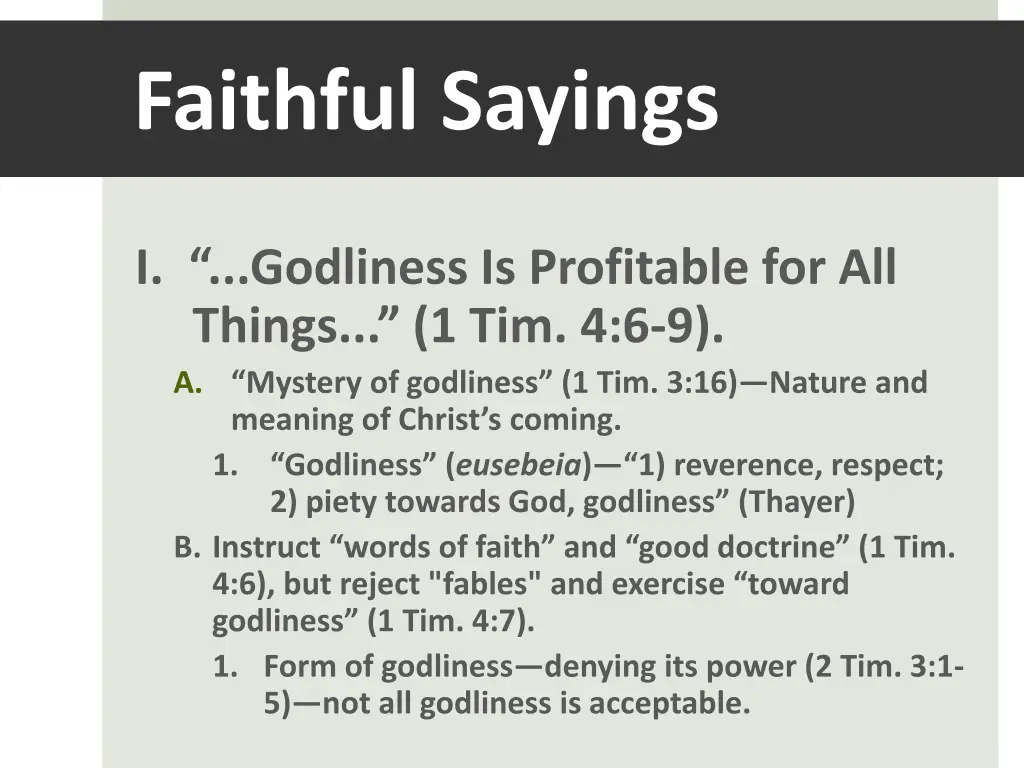 faithful sayings n.w