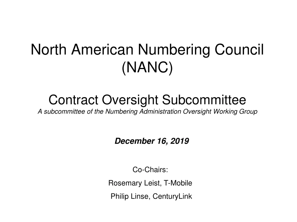 north american numbering council nanc n.w