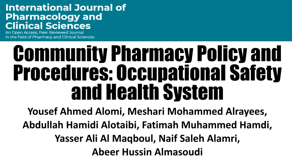 community pharmacy policy and procedures n.w