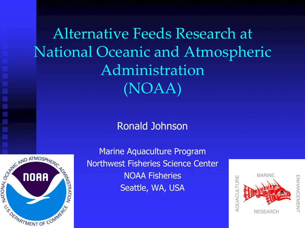 alternative feeds research at national oceanic n.w