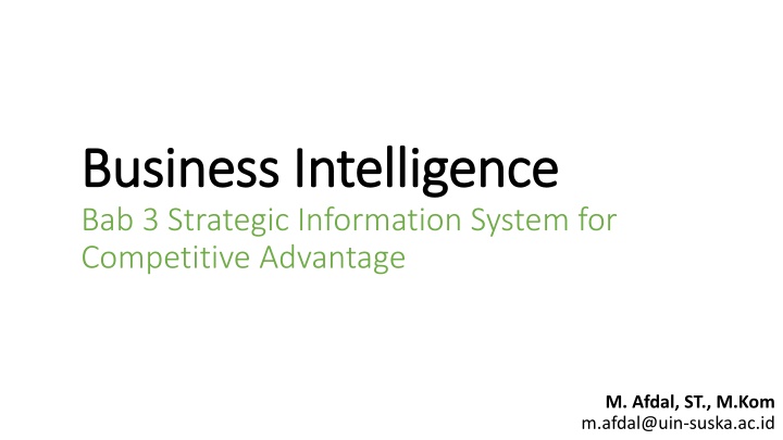Strategic Information Systems for Competitive Advantage - Leveraging Technology for Business Success