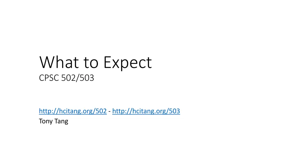 what to expect cpsc 502 503 n.w