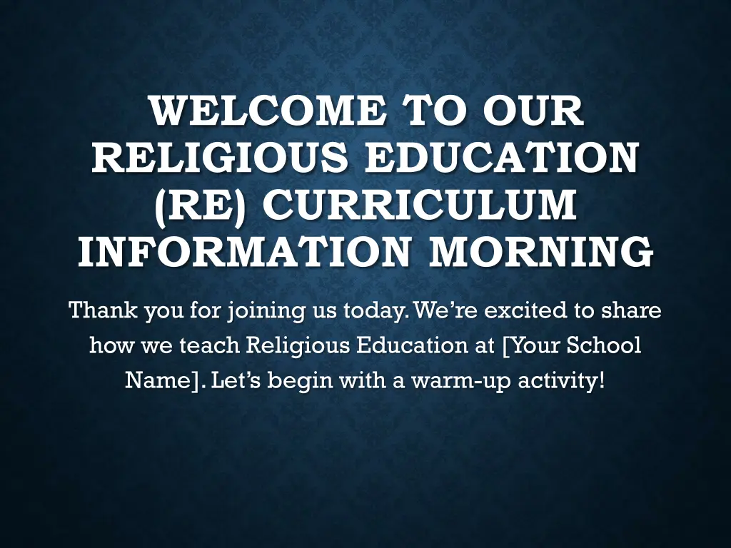 welcome to our religious education re curriculum n.w