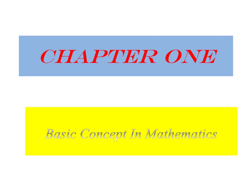 chapter one n.w