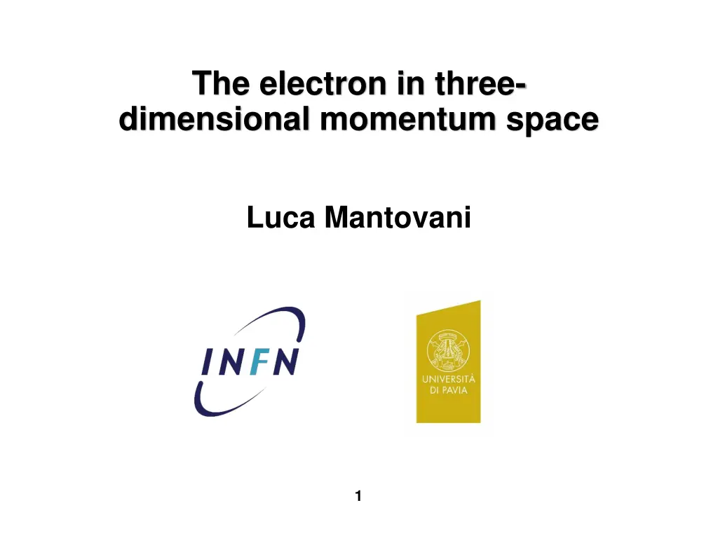 the electron in three dimensional momentum space n.w