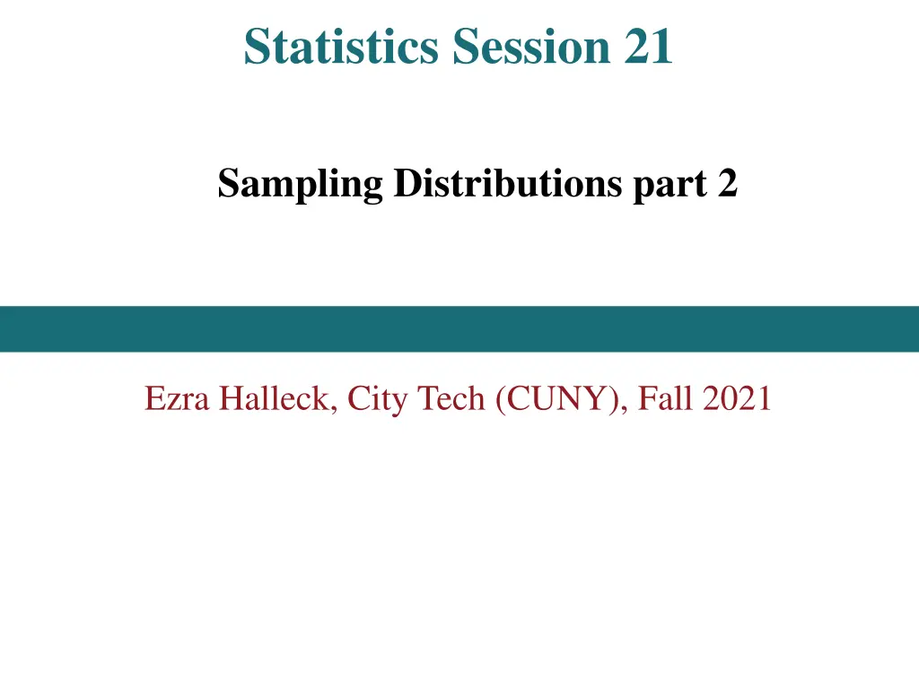 statistics session 21 n.w