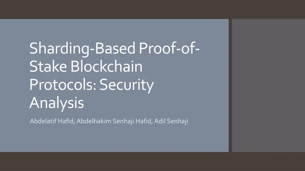 sharding based proof of stake blockchain n.w