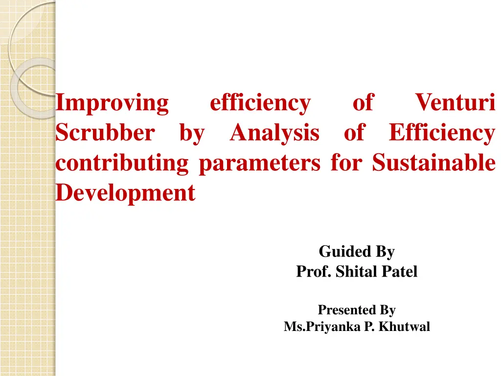 improving scrubber by analysis of efficiency n.w