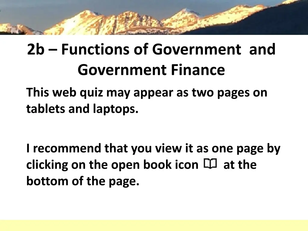 2b functions of government and government finance n.w