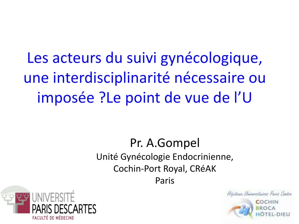 les acteurs du suivi gyn cologique n.w