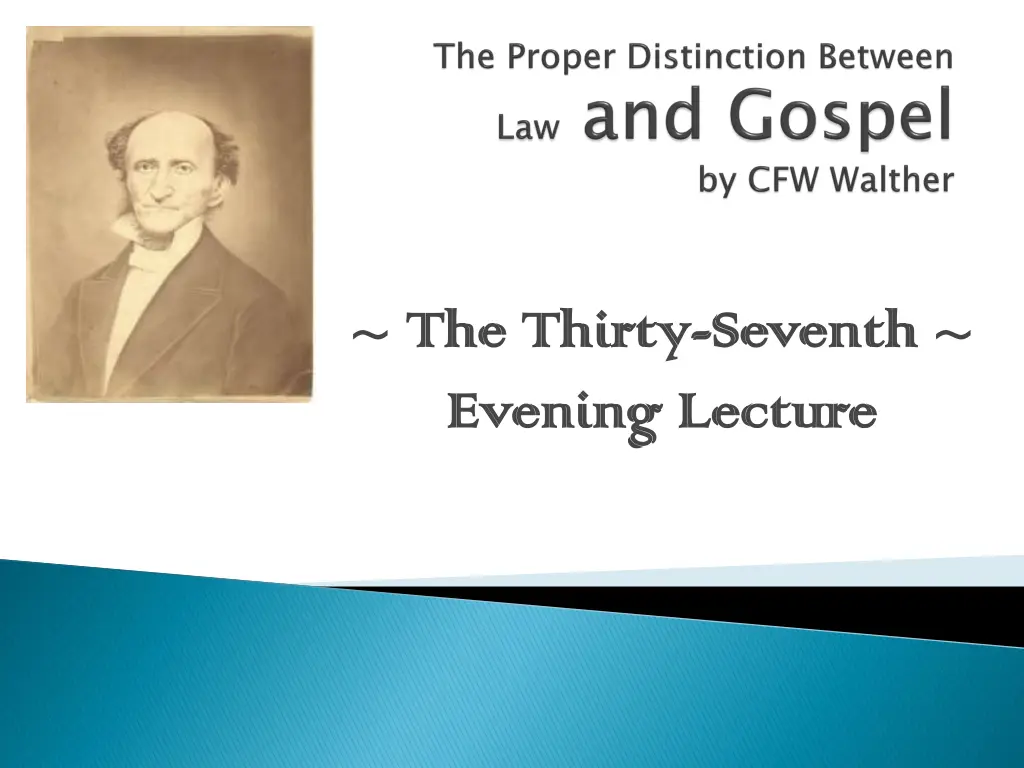 the thirty the thirty seventh evening lecture n.w