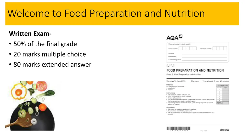 welcome to food preparation and nutrition n.w