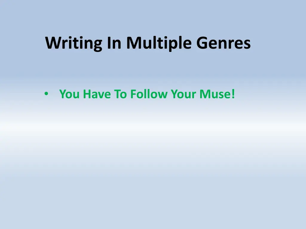 writing in multiple genres n.w