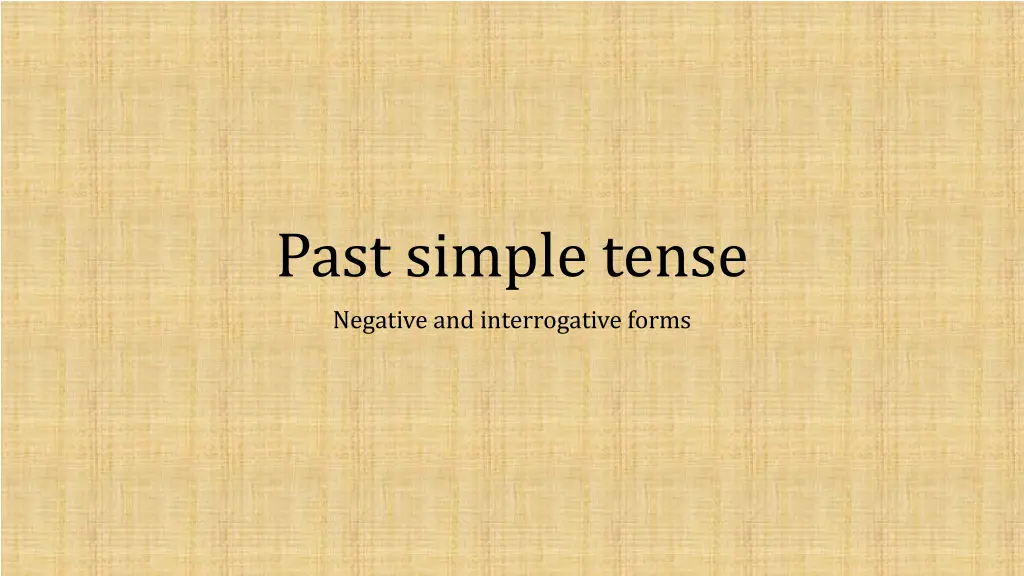 past simple tense n.w