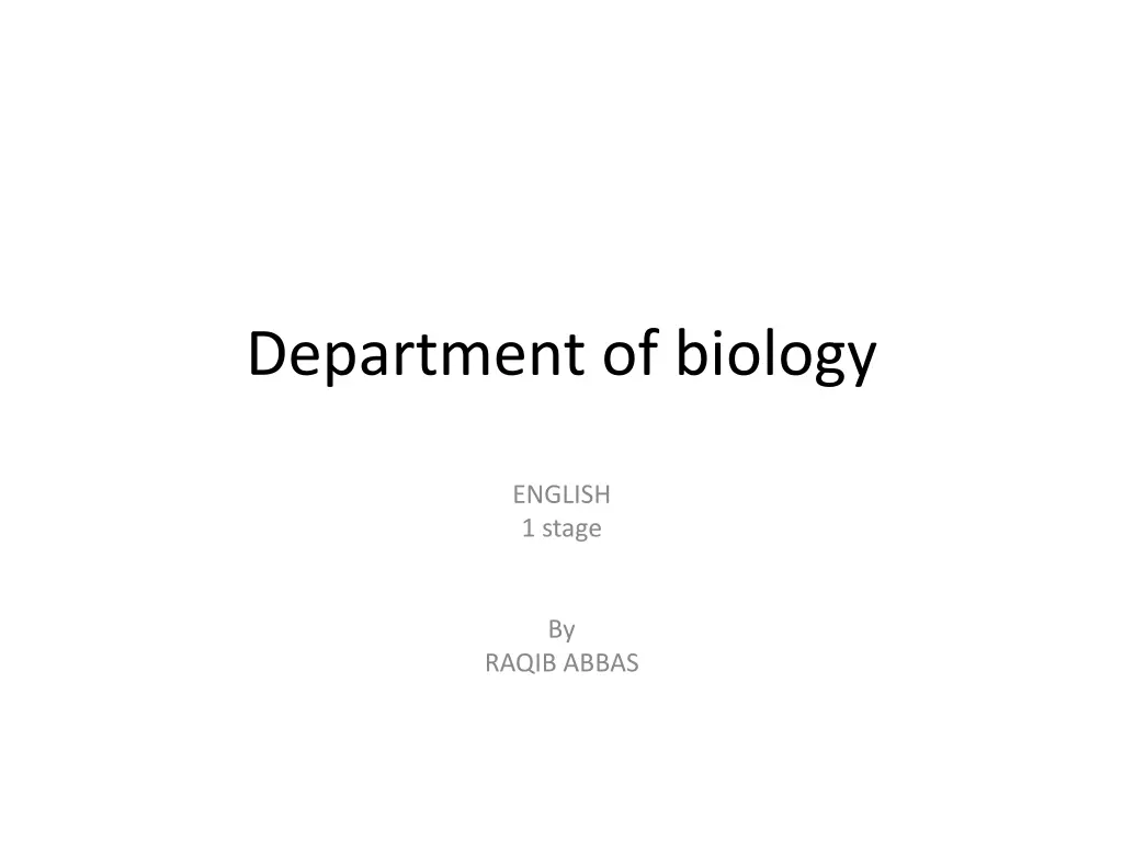 department of biology n.w