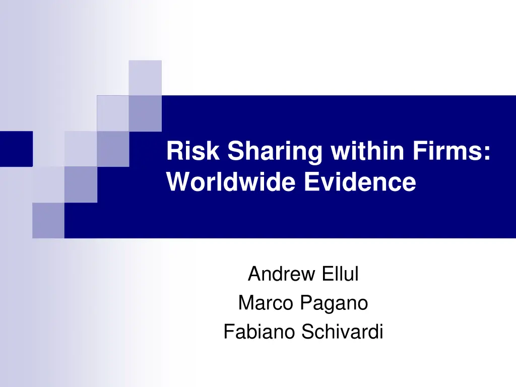 risk sharing within firms worldwide evidence n.w