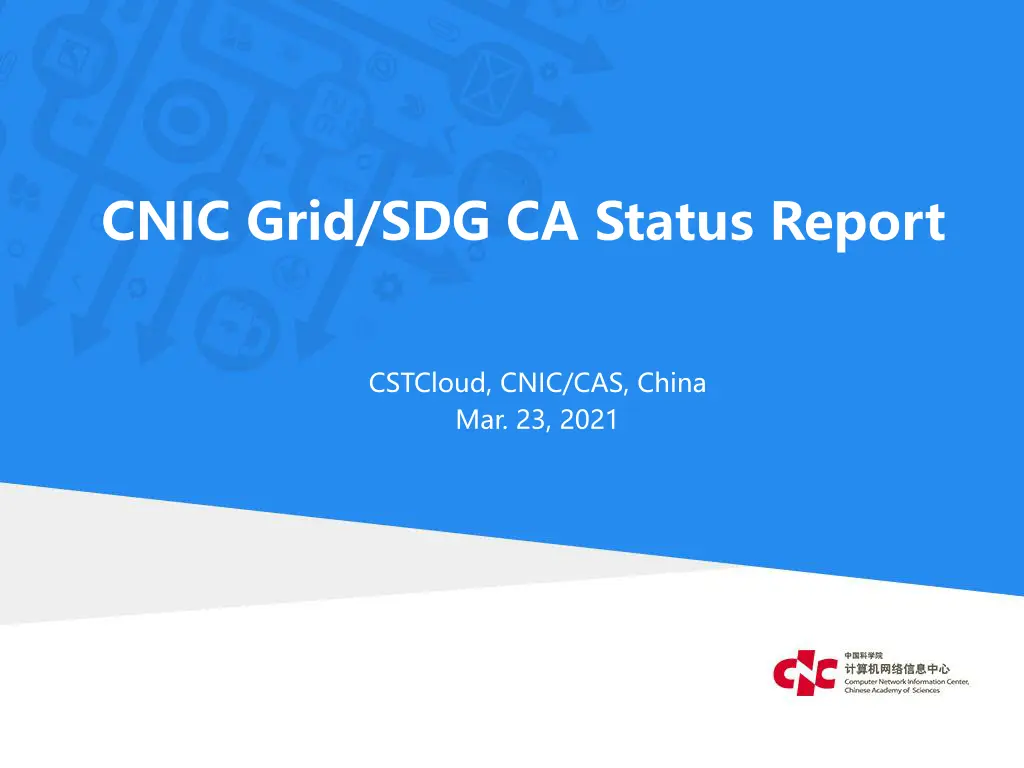 cnic grid sdg ca status report n.w