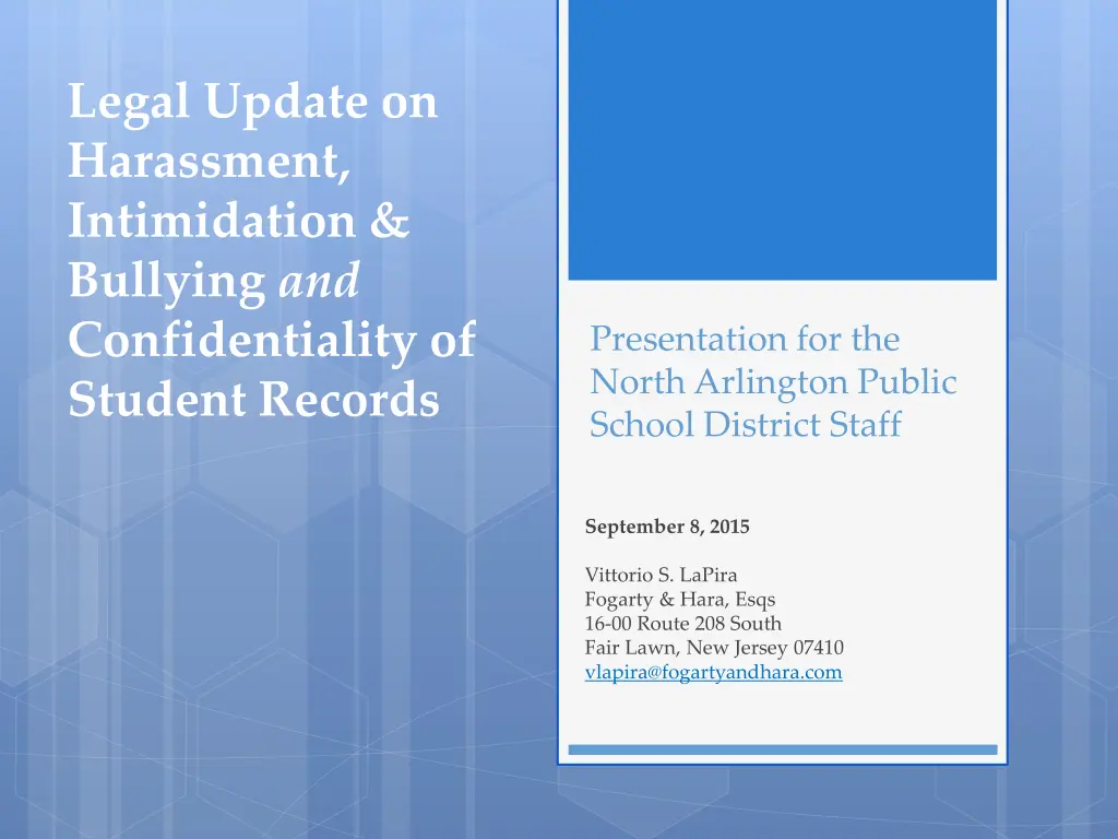 legal update on harassment intimidation bullying n.w