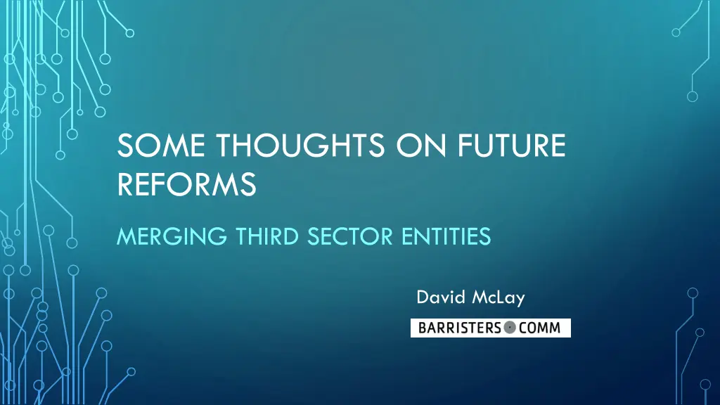 some thoughts on future reforms n.w