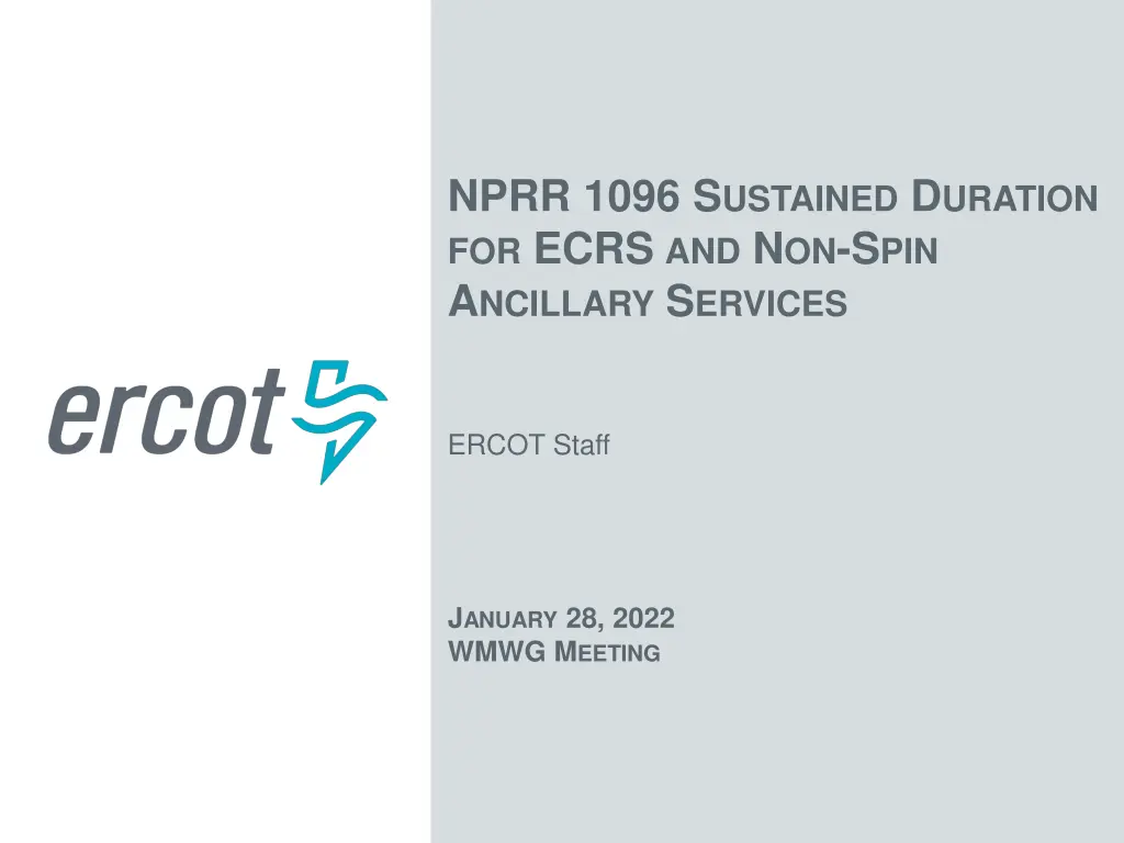 nprr 1096 s ustained d uration for ecrs n.w