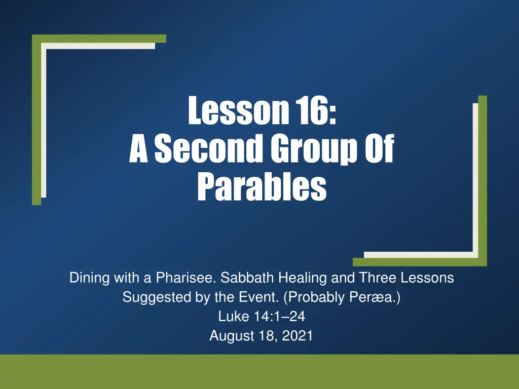 lesson 16 a second group of parables n.w
