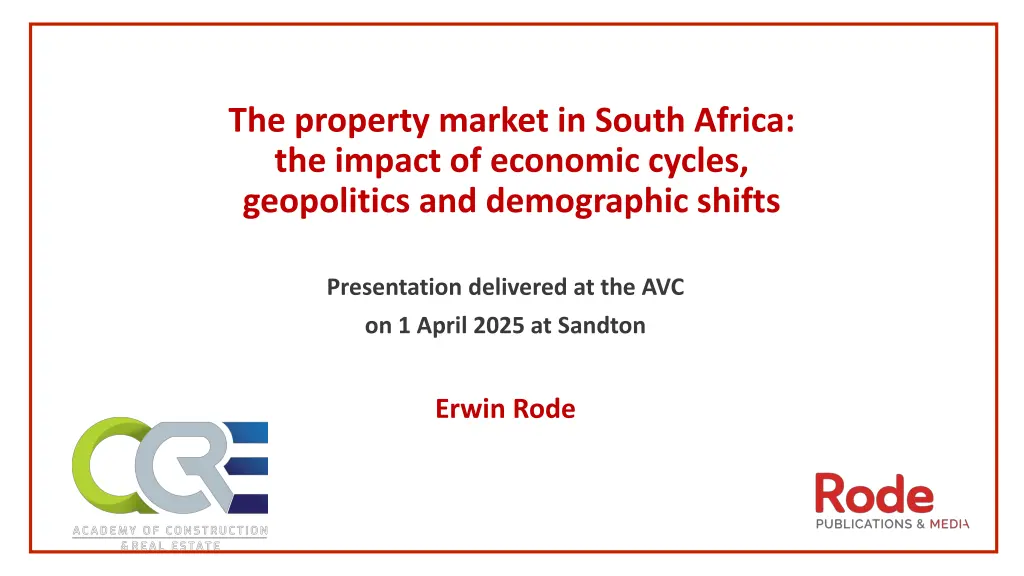 the property market in south africa the impact n.w