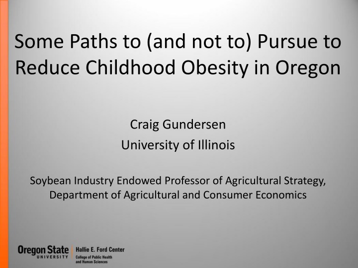 Strategies to Address Childhood Obesity and Food Insecurity in Oregon