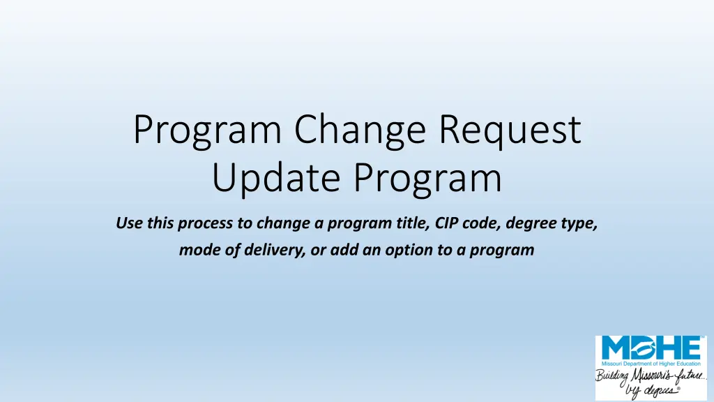 program change request update program n.w