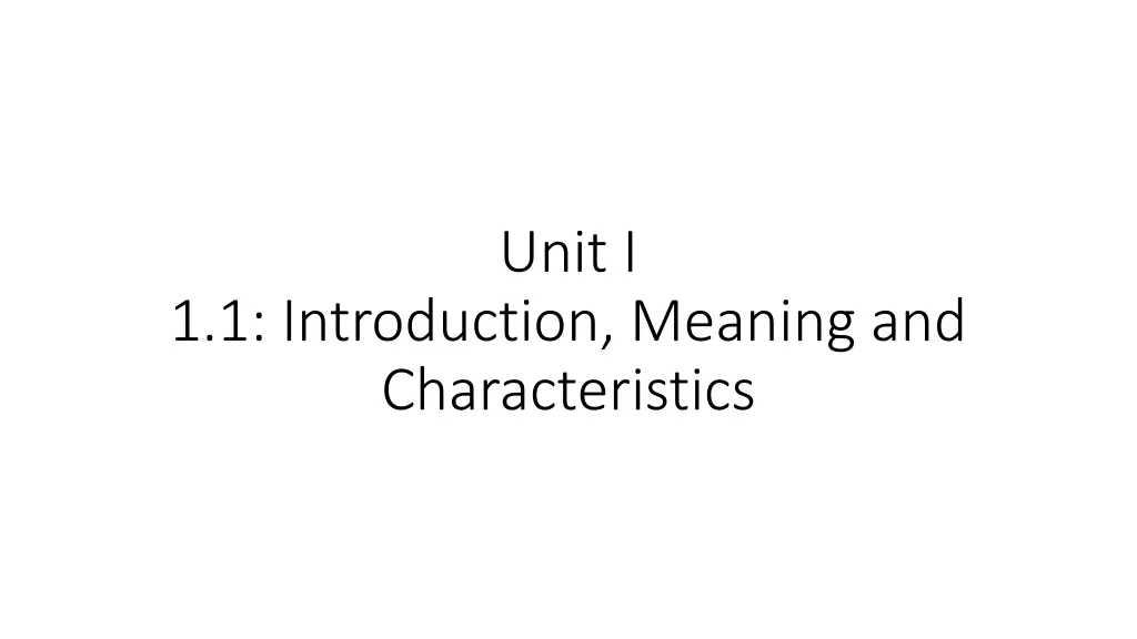 unit i n.w