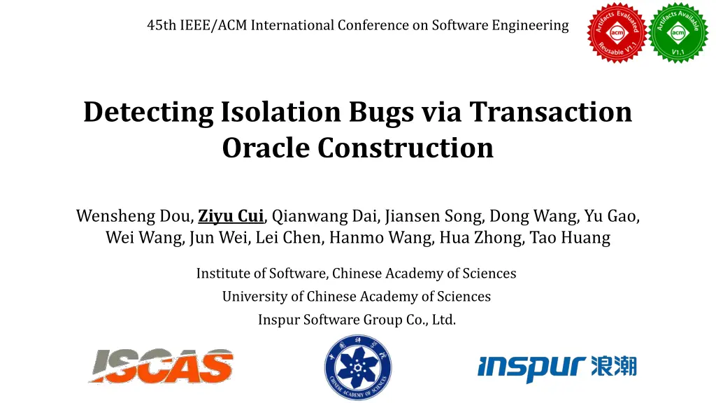 45th ieee acm international conference n.w