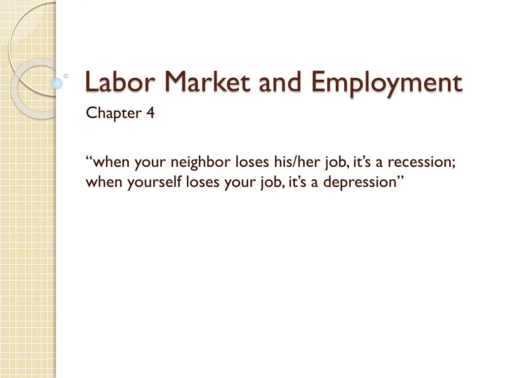 labor market and employment chapter 4 n.w