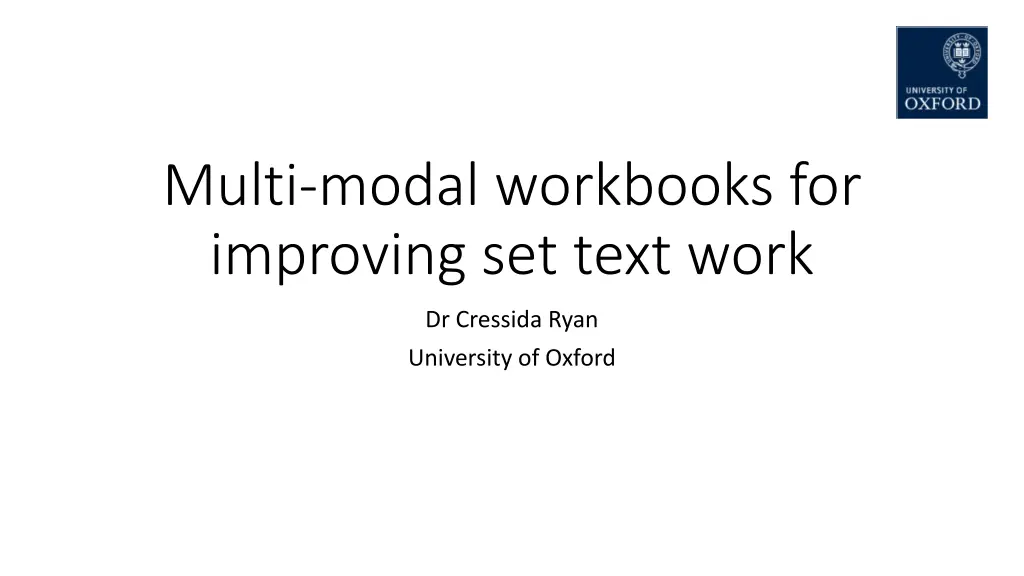 multi modal workbooks for improving set text work n.w