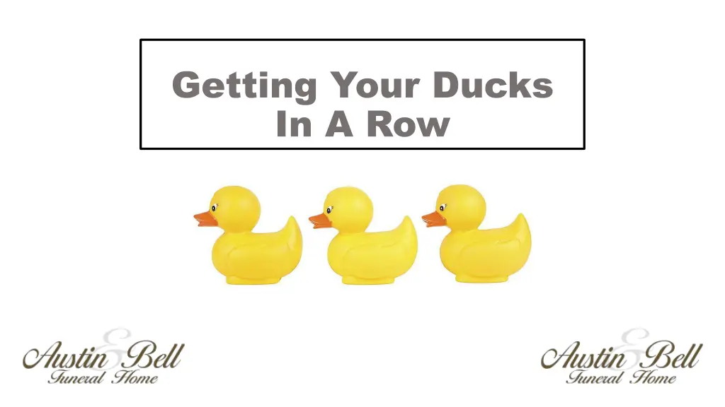 getting your ducks in a row n.w
