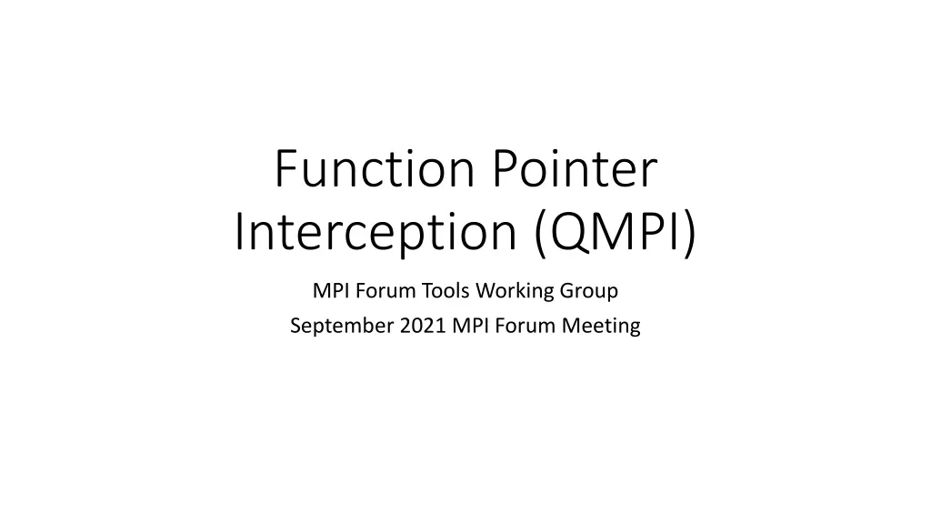 function pointer interception qmpi n.w