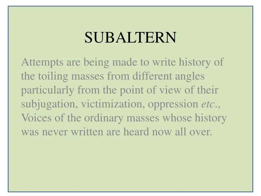 subaltern n.w