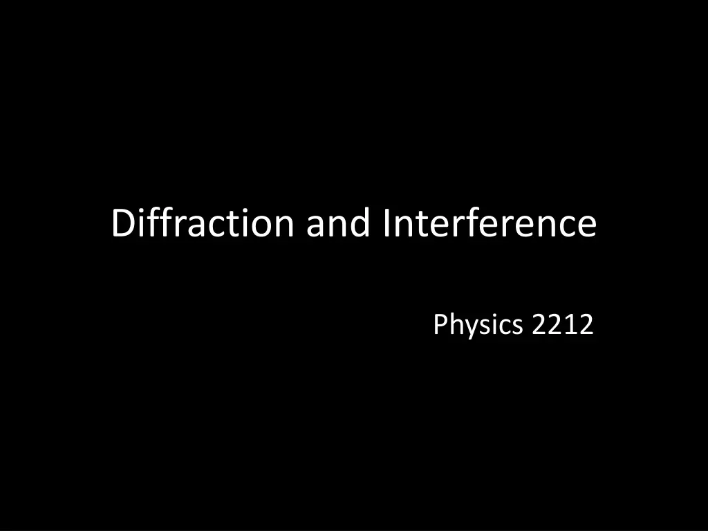diffraction and interference n.w