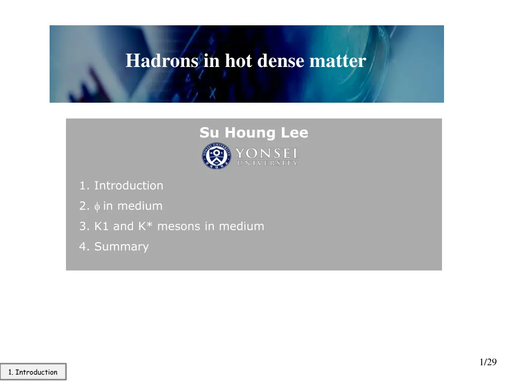 hadrons in hot dense matter n.w