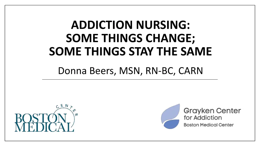 addiction nursing some things change some things n.w
