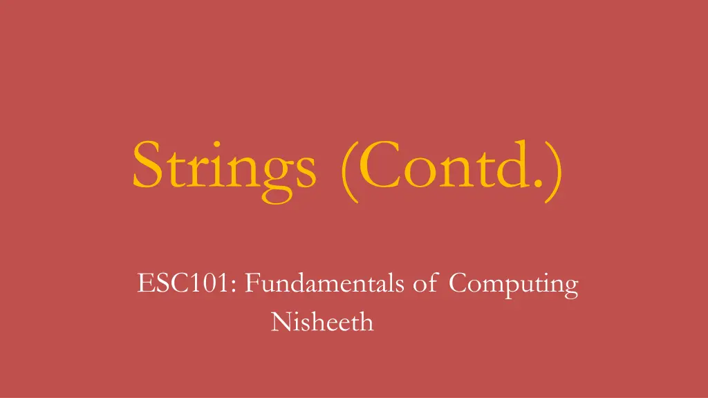 strings contd n.w