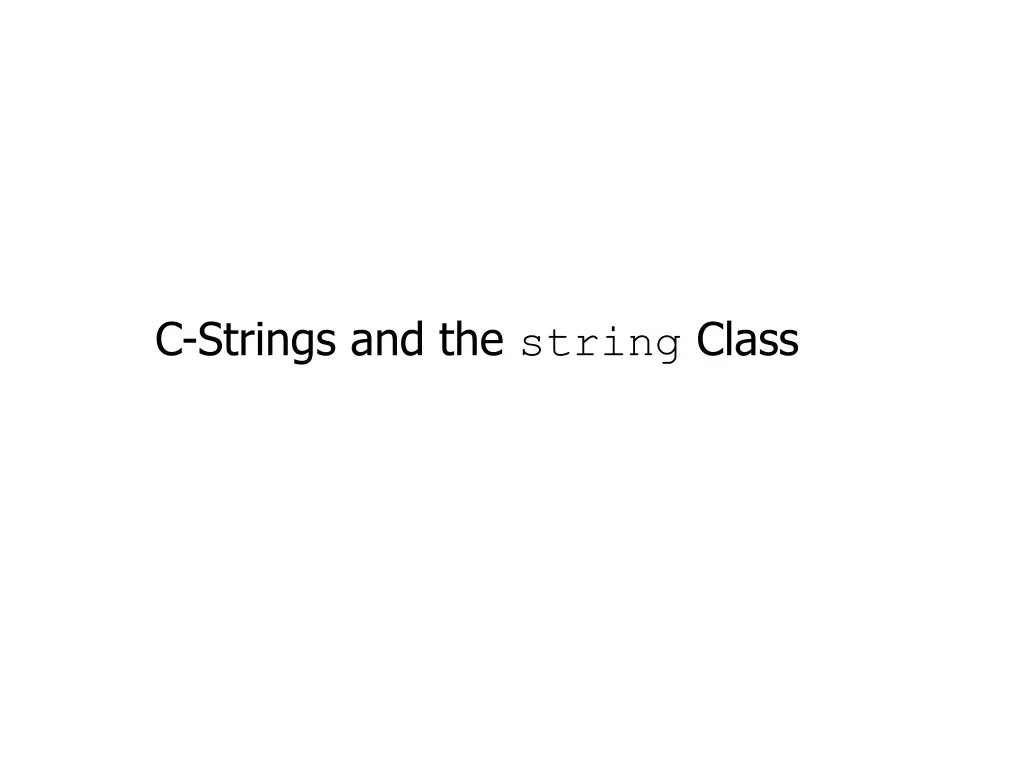 c strings and the string class n.w