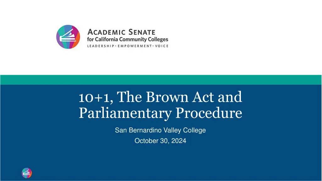 10 1 the brown act and parliamentary procedure n.w