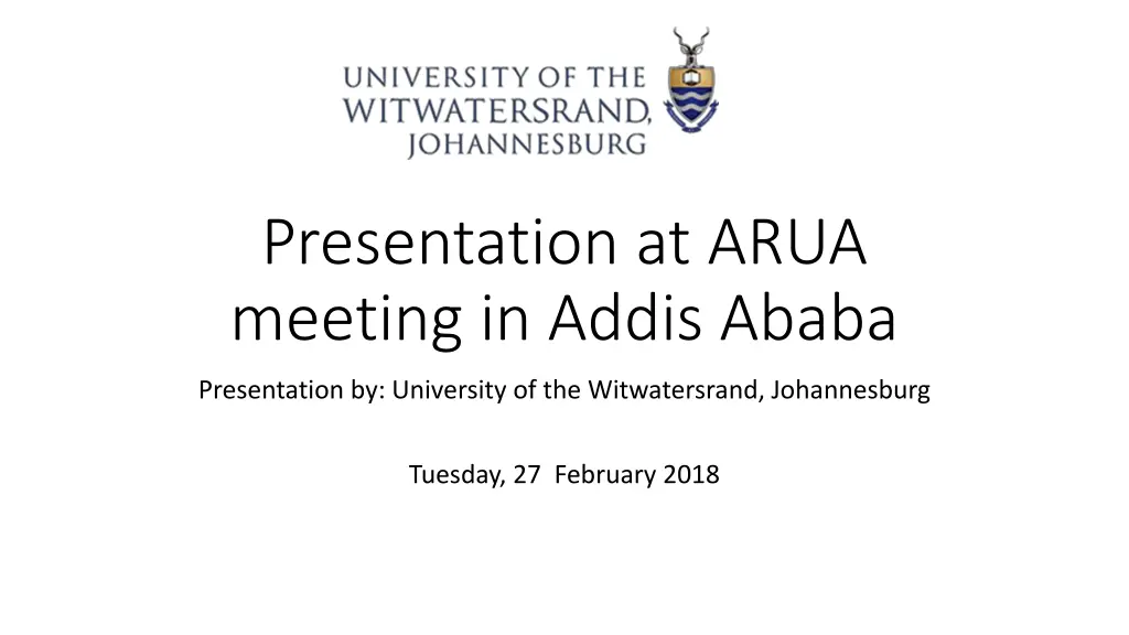 presentation at arua meeting in addis ababa n.w